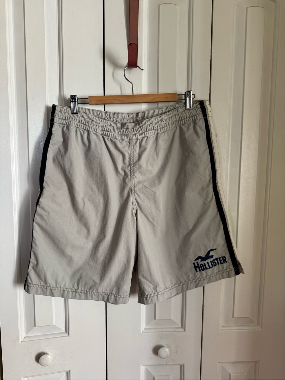 Hollister Light Gray Shorts with Navy Side Trim
